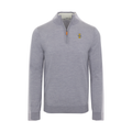 Idaho Grey Melange Cashmere Touch Australian Merino Quarter Zip Sweater