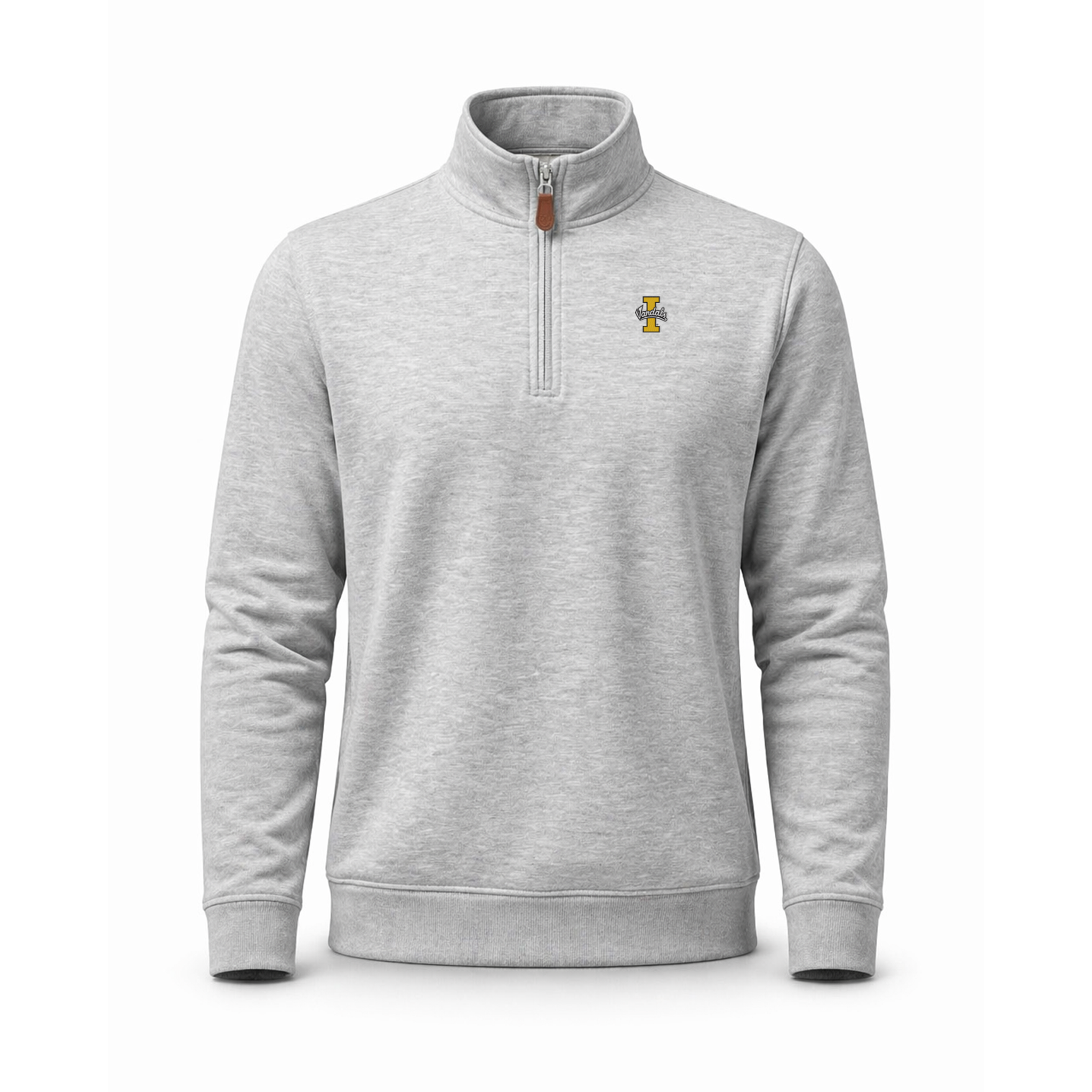 Idaho Heather Cloud Cotton Quarter Zip Pullover Light Grey