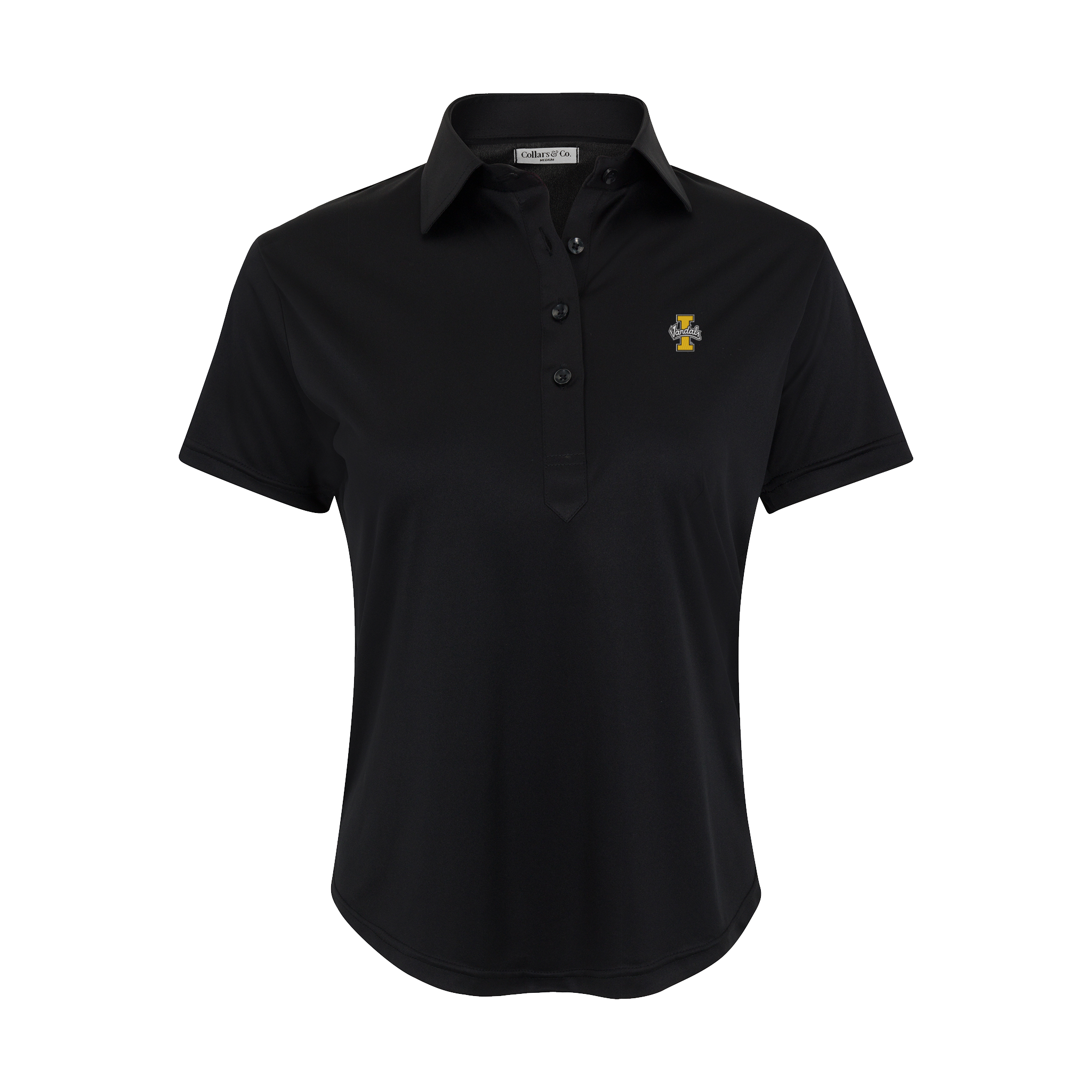 Idaho Women's Cap Sleeve Semi Spread Polo Black
