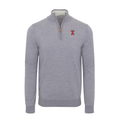 Illinois Grey Melange Cashmere Touch Australian Merino Quarter Zip Sweater