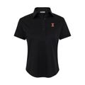 Illinois Women's Cap Sleeve Semi Spread Polo Black