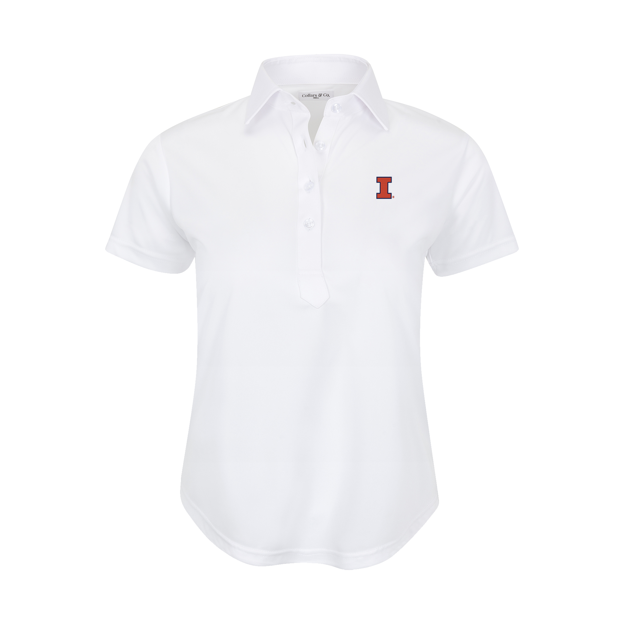 Illinois Women's Cap Sleeve Semi Spread Polo White