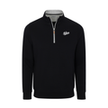 Indiana Heather Cloud Cotton Quarter Zip Pullover Black with Light Grey Trim