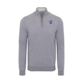 Indiana State Grey Melange Cashmere Touch Australian Merino Quarter Zip Sweater