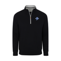 Indiana State Heather Cloud Cotton Quarter Zip Pullover Black with Light Grey Trim
