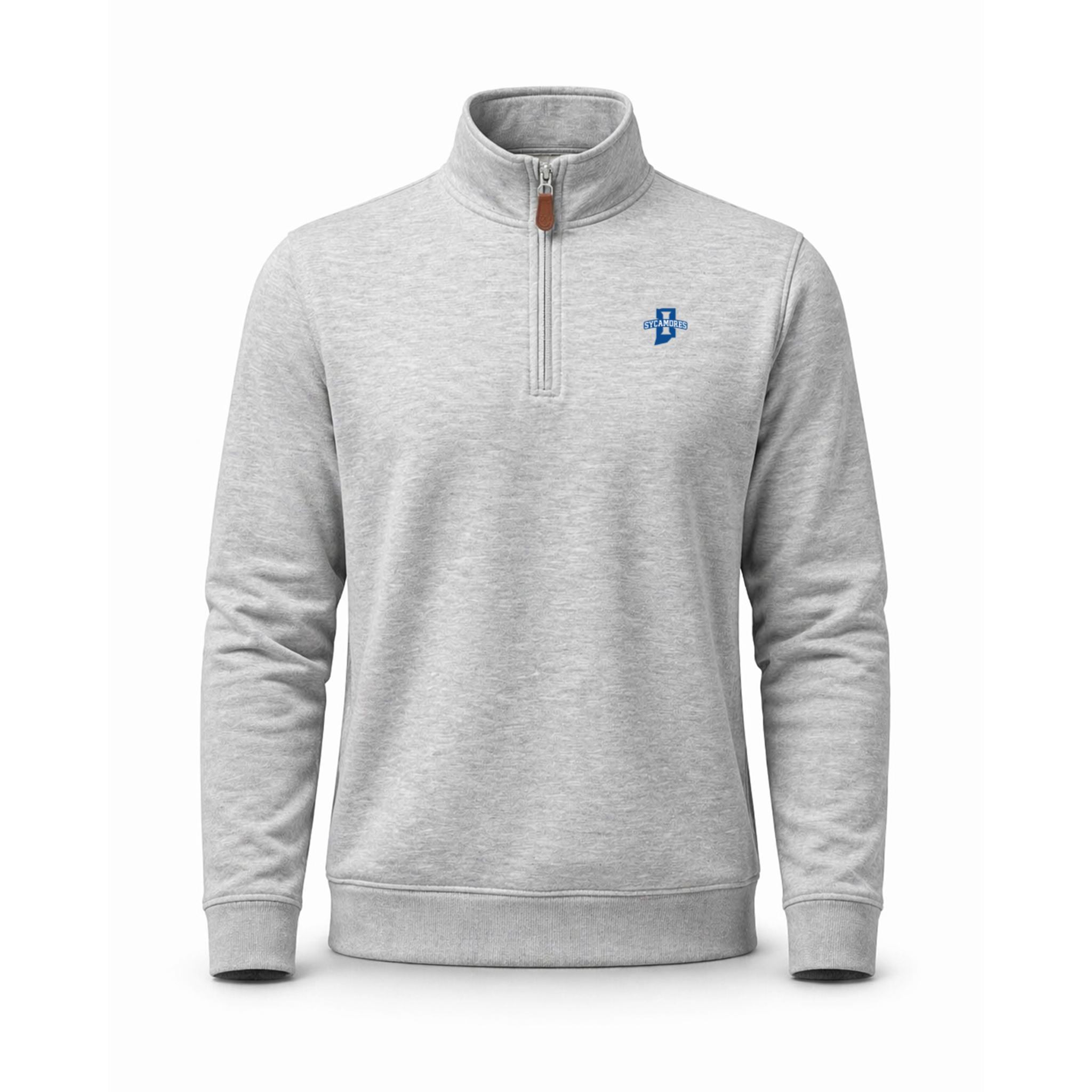 Indiana State Heather Cloud Cotton Quarter Zip Pullover Light Grey
