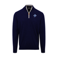 Indiana State Navy with White Trim Luxury Touch Cotton and Cashmere Quarter Zip Sweater