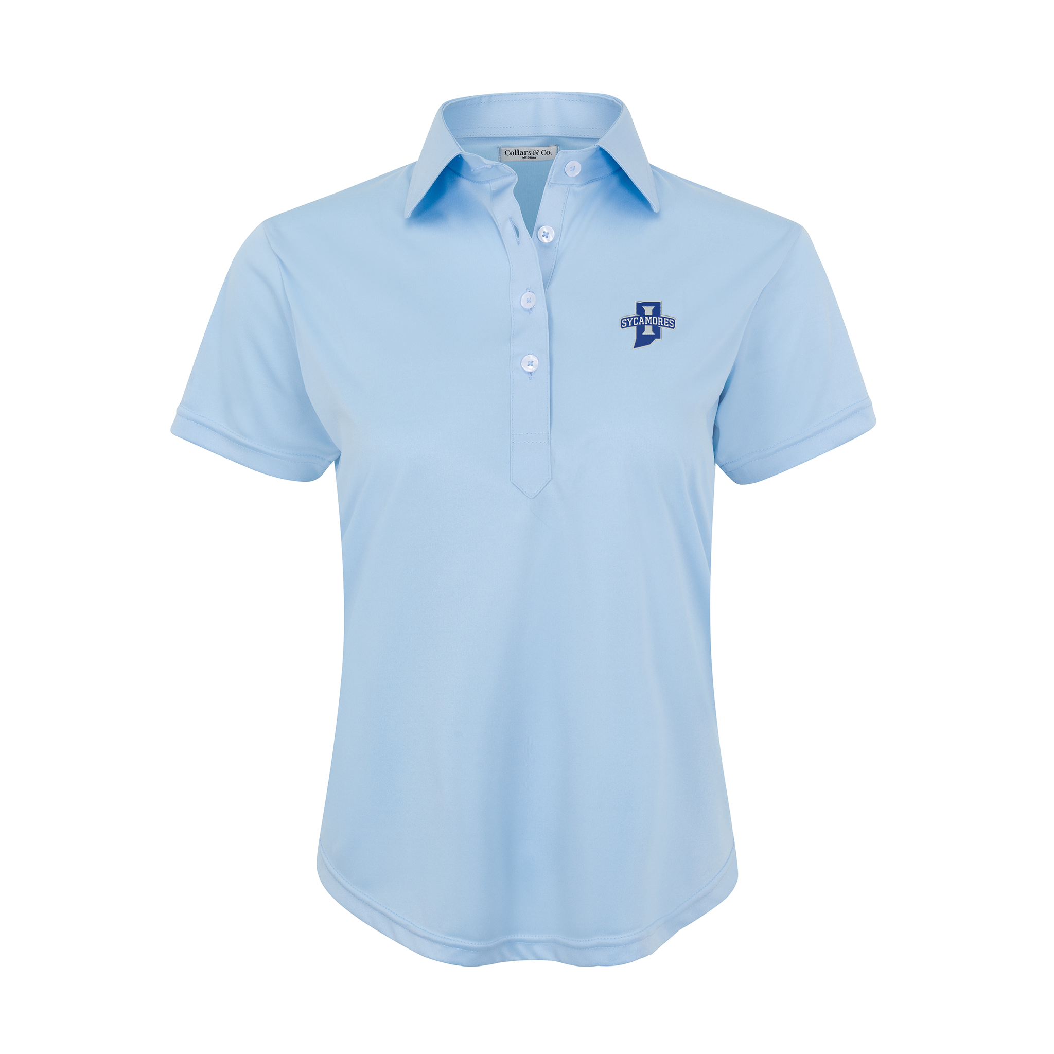 Indiana State Women's Cap Sleeve Semi Spread Polo Sky Blue