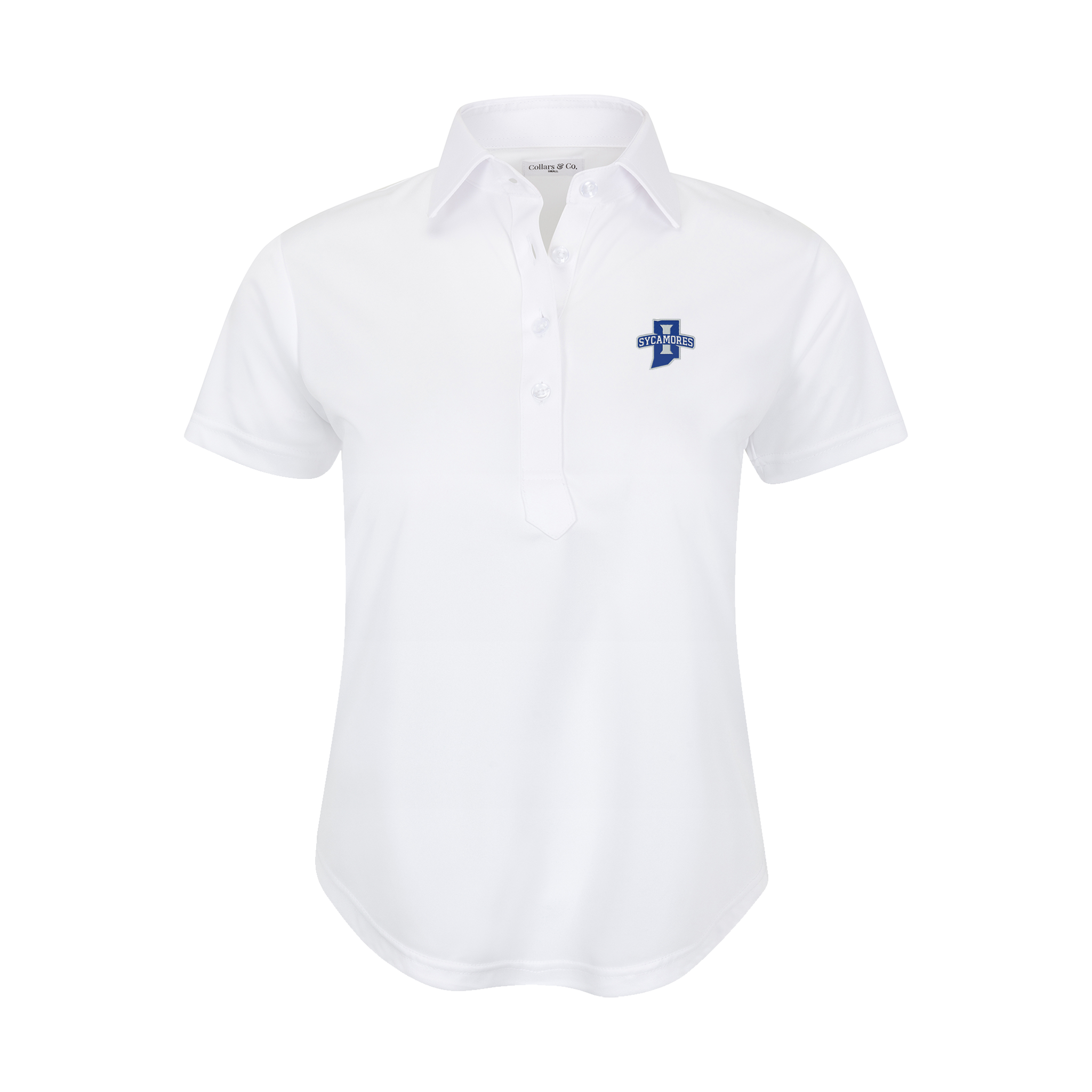 Indiana State Women's Cap Sleeve Semi Spread Polo White