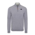 Iowa Grey Melange Cashmere Touch Australian Merino Quarter Zip Sweater