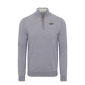 James Madison Grey Melange Cashmere Touch Australian Merino Quarter Zip Sweater