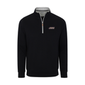 James Madison Heather Cloud Cotton Quarter Zip Pullover Black with Light Grey Trim