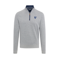 Johns Hopkins Heather Cloud Cotton Quarter Zip Pullover Light Grey with Navy Trim