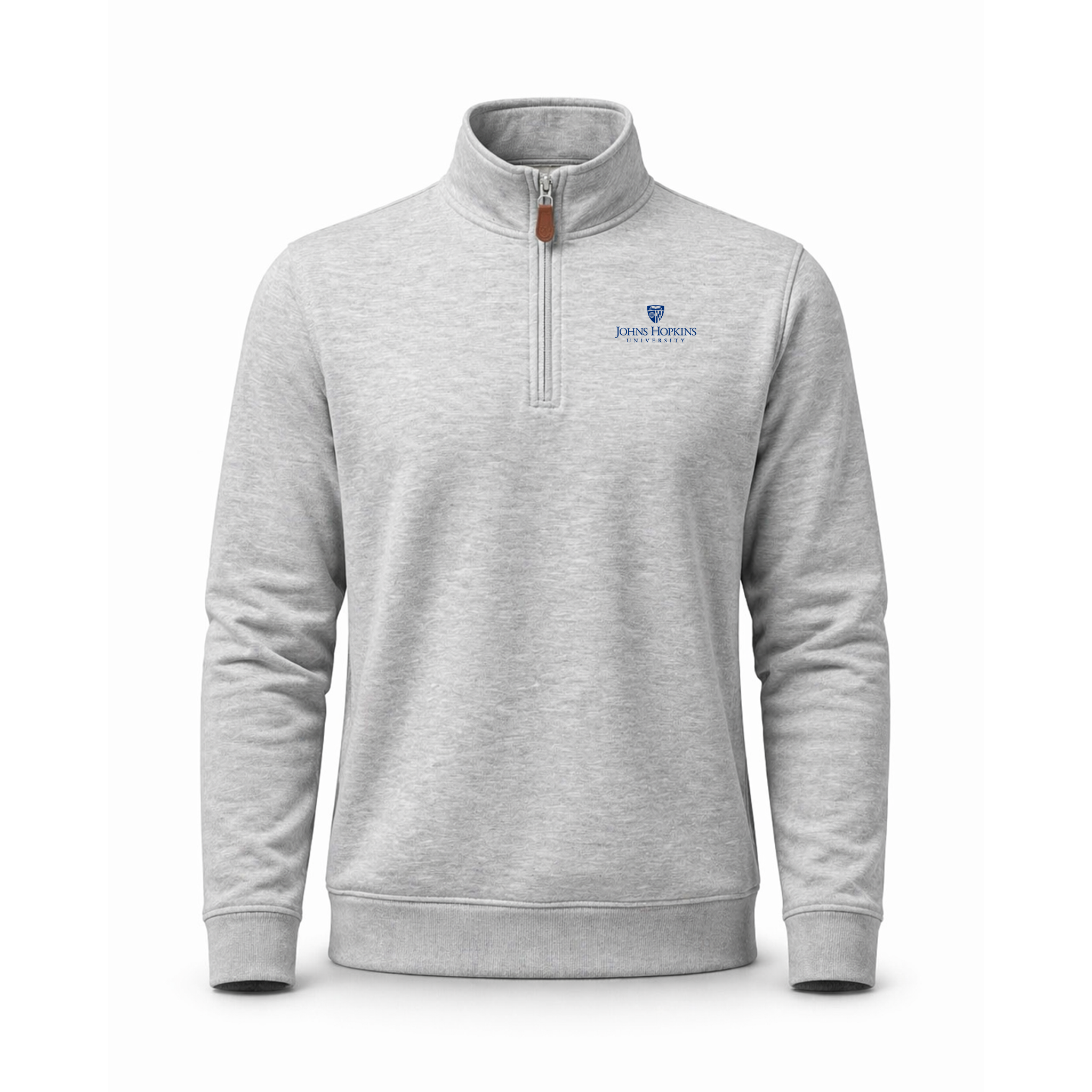 Johns Hopkins Heather Cloud Cotton Quarter Zip Pullover Light Grey