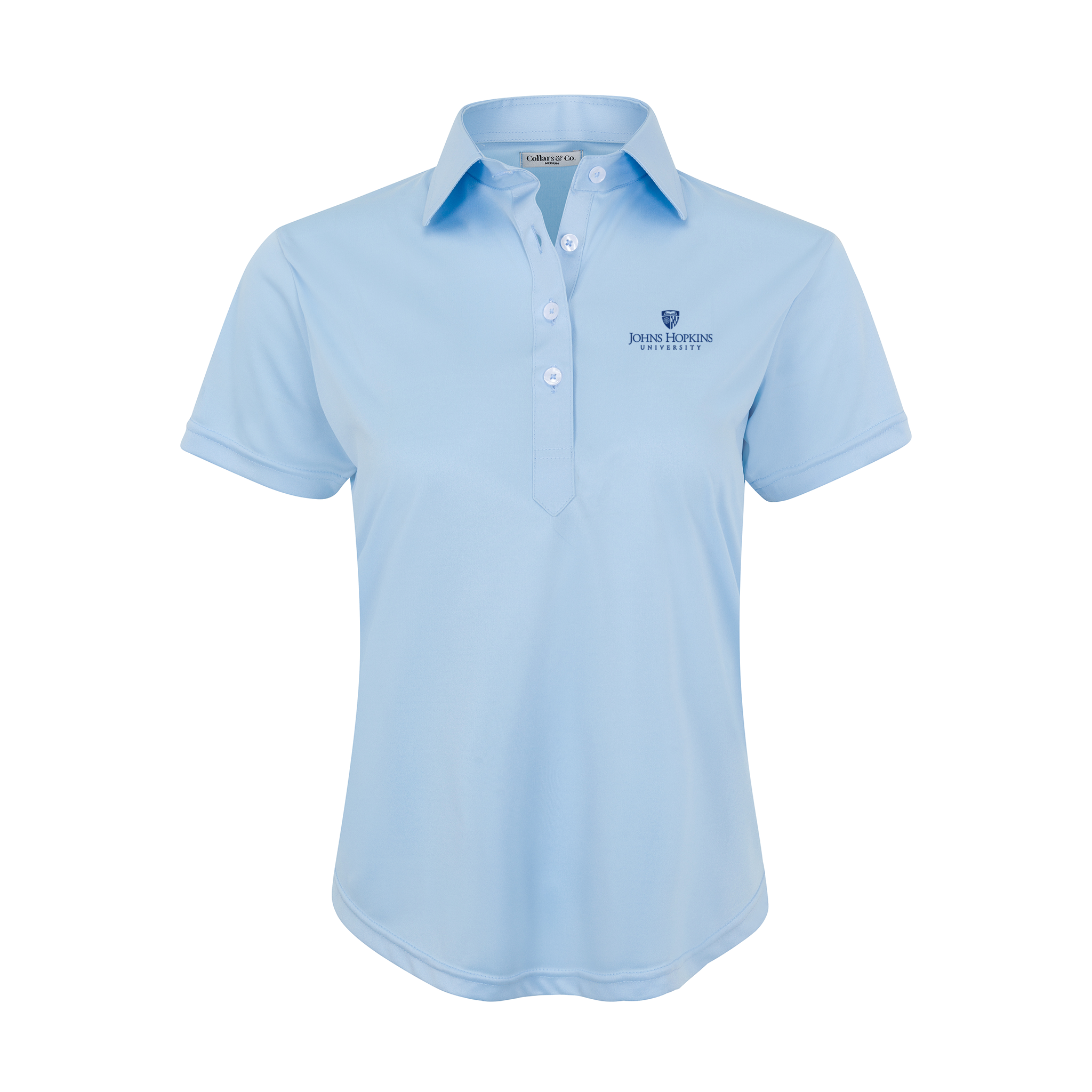 Johns Hopkins Women's Cap Sleeve Semi Spread Polo Sky Blue