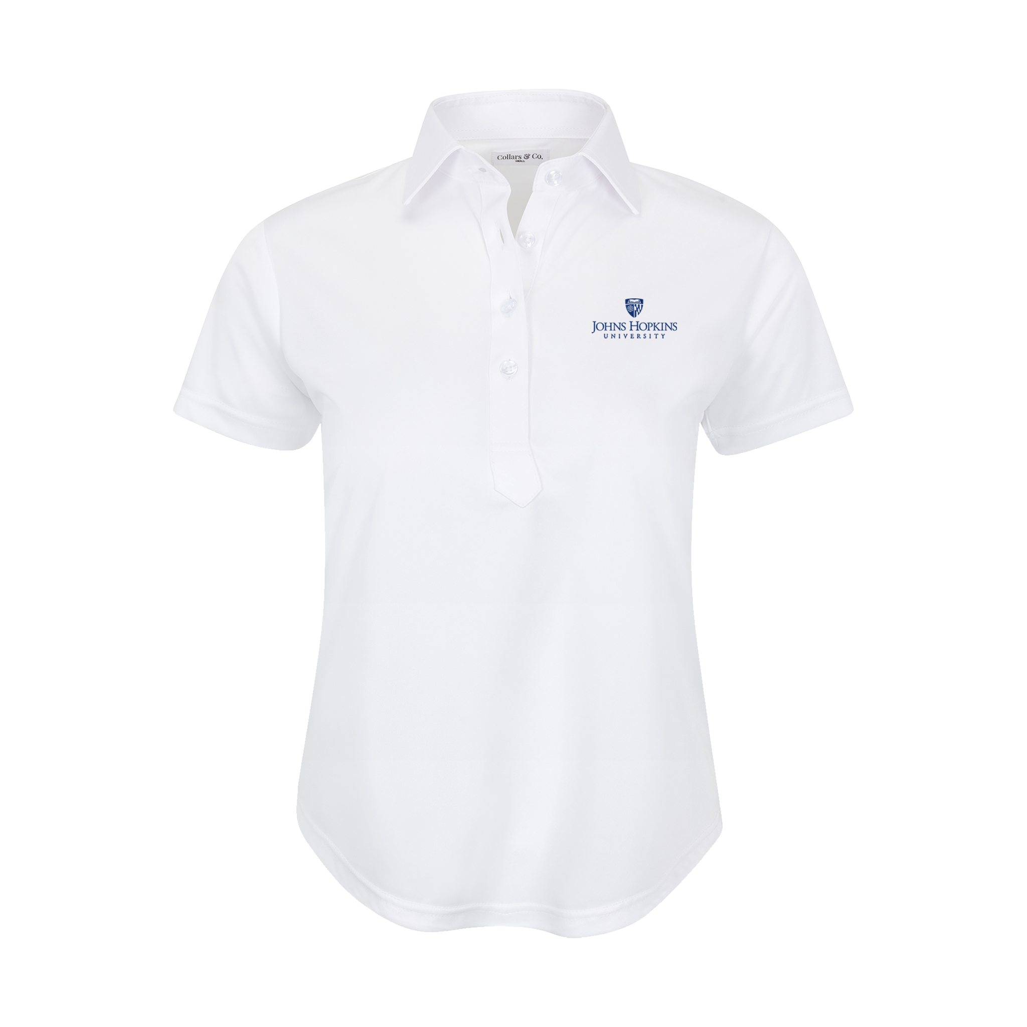 Johns Hopkins Women's Cap Sleeve Semi Spread Polo White