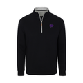 K-State Heather Cloud Cotton Quarter Zip Pullover Black with Light Grey Trim