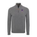 K-State Grey with Grey Trim Luxury Touch Cotton and Cashmere Quarter Zip Sweater