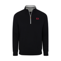 Collars & Co. Kappa Alpha Order Heather Cloud Cotton Quarter Zip Pullover Black with Light Grey Trim