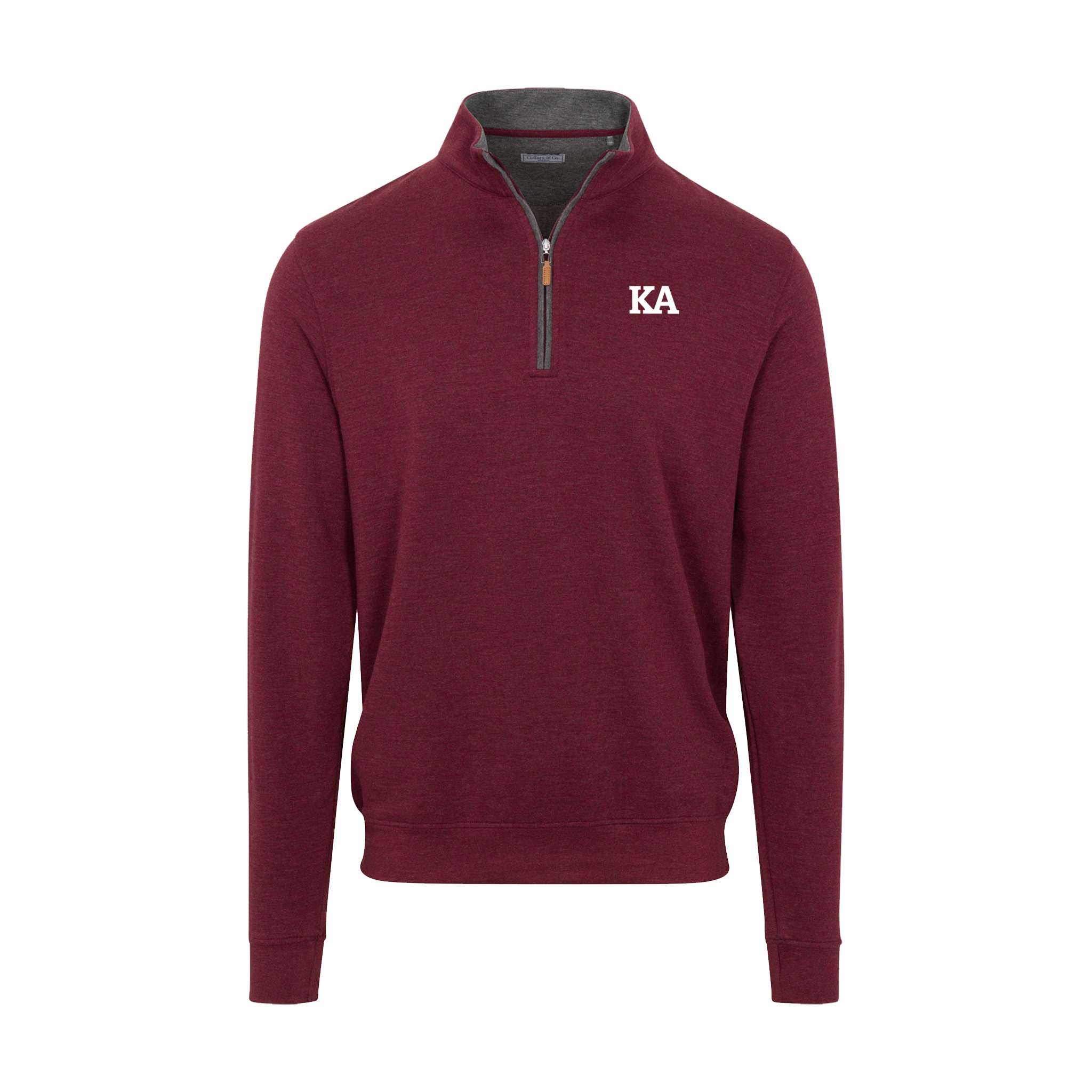 Collars & Co. Kappa Alpha Order Merlot Heather Cloud Cotton Quarter Zip Pullover
