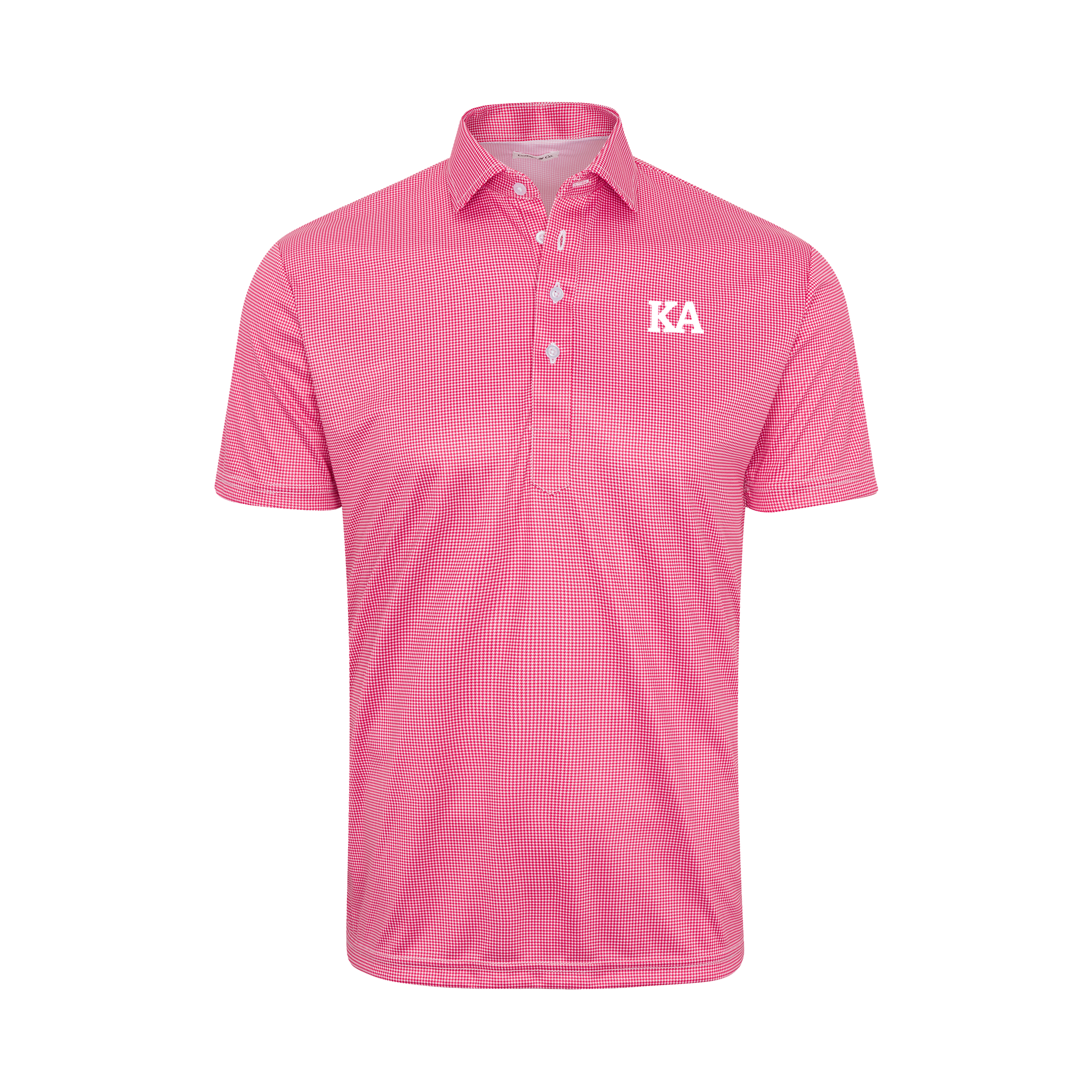 Collars & Co. Kappa Alpha Order Semi-Spread Collar Polo Red Houndstooth