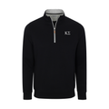 Collars & Co. Kappa Sigma Heather Cloud Cotton Quarter Zip Pullover Black with Light Grey Trim