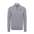 Kansas Grey Melange Cashmere Touch Australian Merino Quarter Zip Sweater