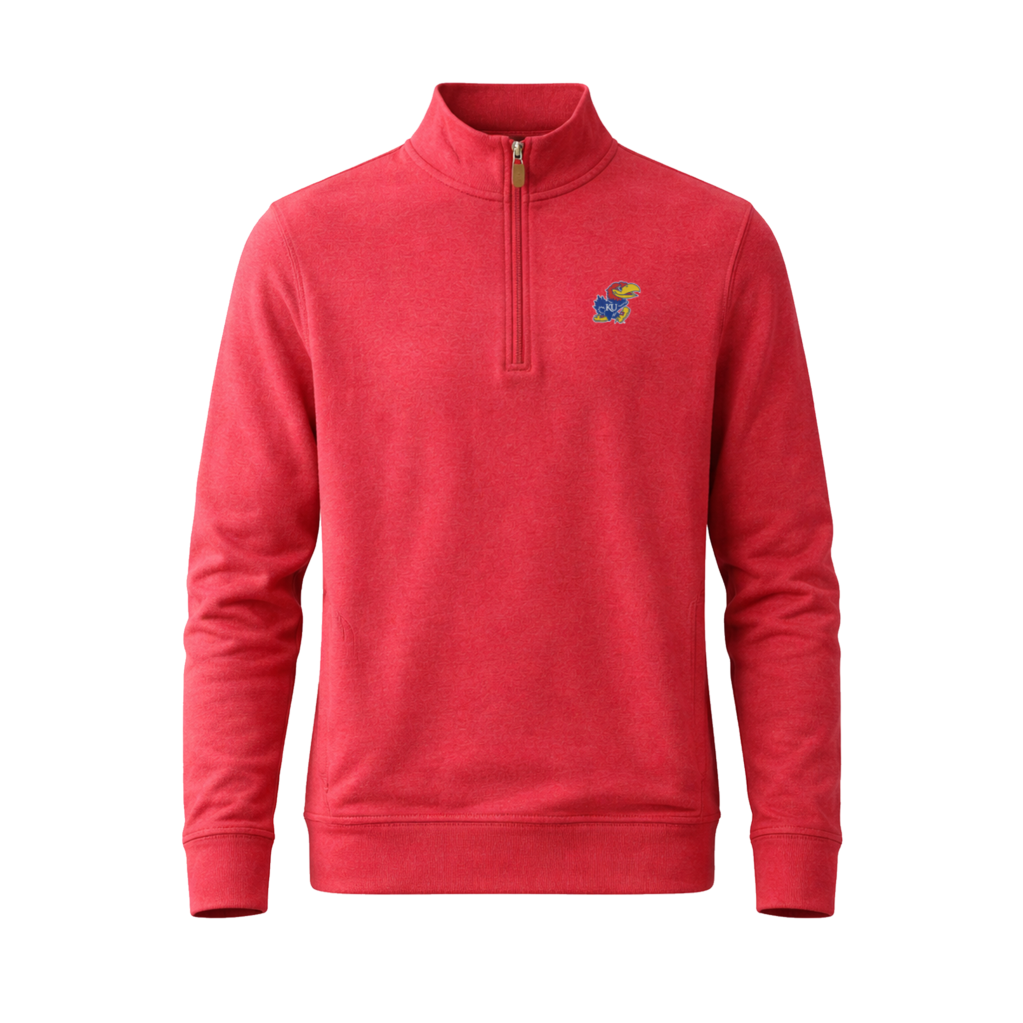 Kansas Cloud Cotton Quarter Zip Pullover Sunset Red