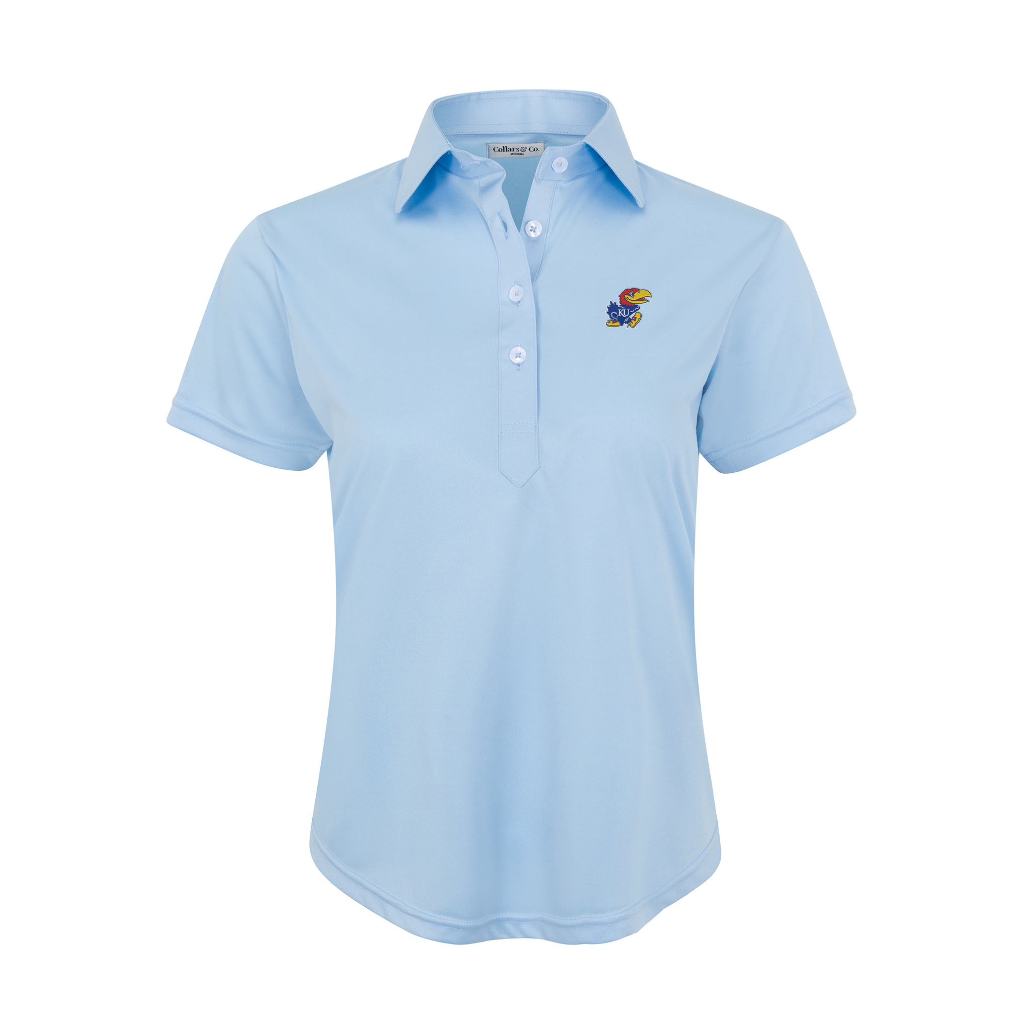 Kansas Women's Cap Sleeve Semi Spread Polo Sky Blue