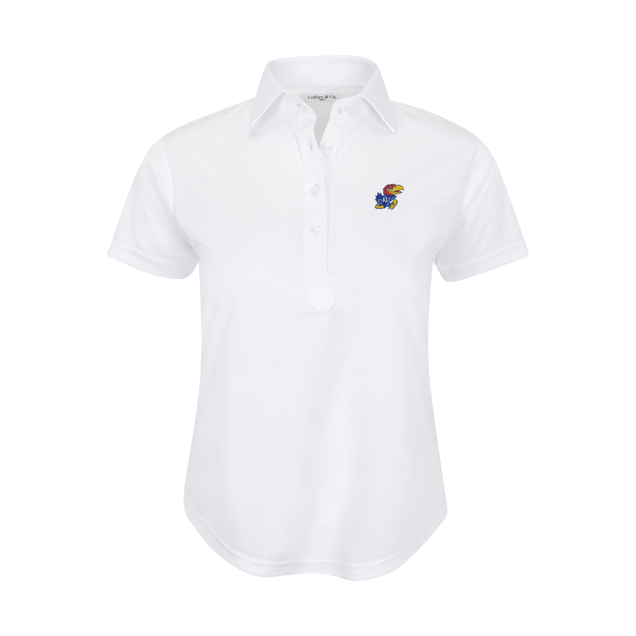 Kansas Women's Cap Sleeve Semi Spread Polo White