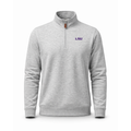 LSU Heather Cloud Cotton Quarter Zip Pullover Light Grey