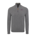 LSU Grey with Grey Trim Luxury Touch Cotton and Cashmere Quarter Zip Sweater