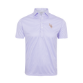 LSU Semi-Spread Collar Polo Lavender Houndstooth - Baseball Script