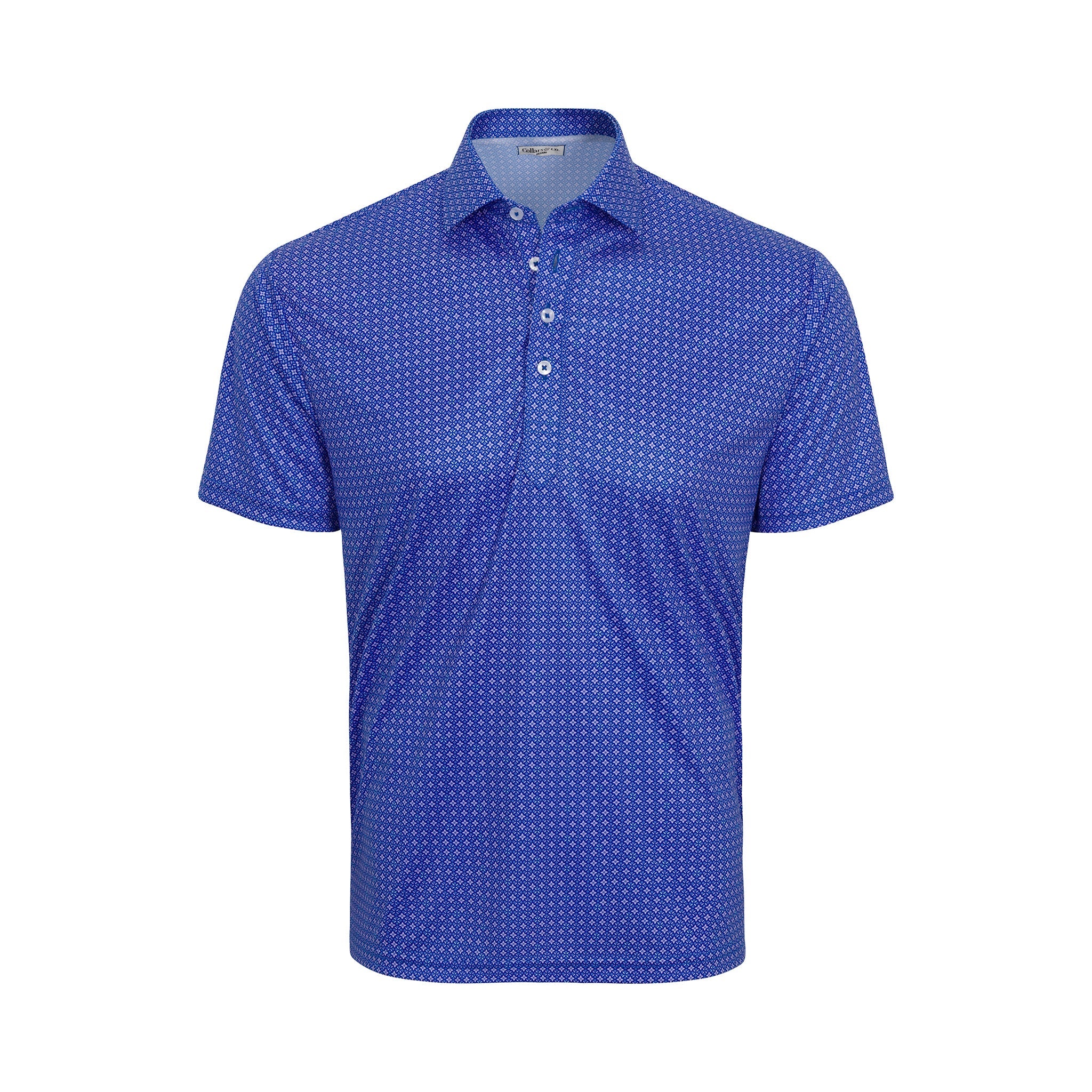 Semi-Spread Collar Polo Lattice Indigo