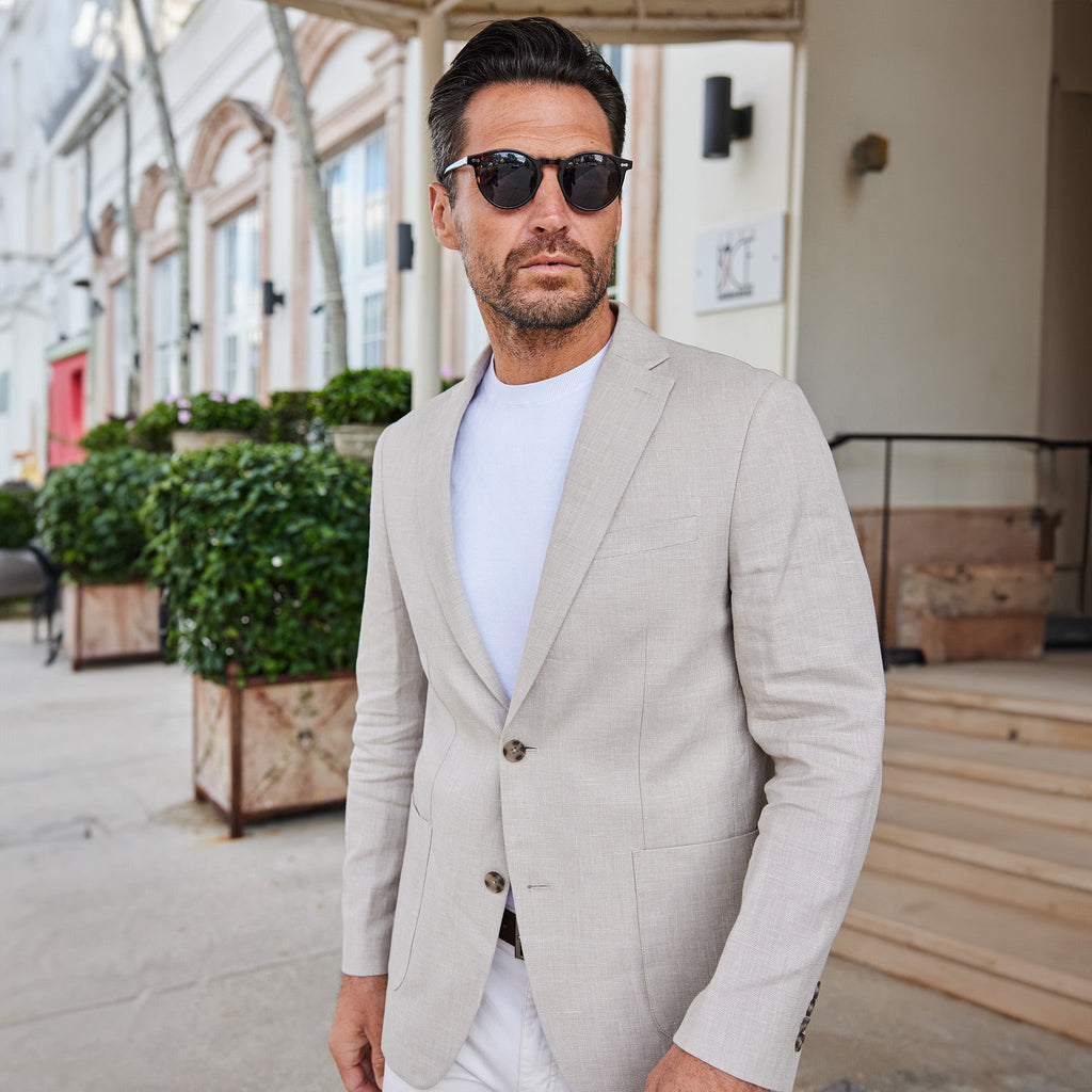 The Lorenzo Linen & Cotton Blazer Sand