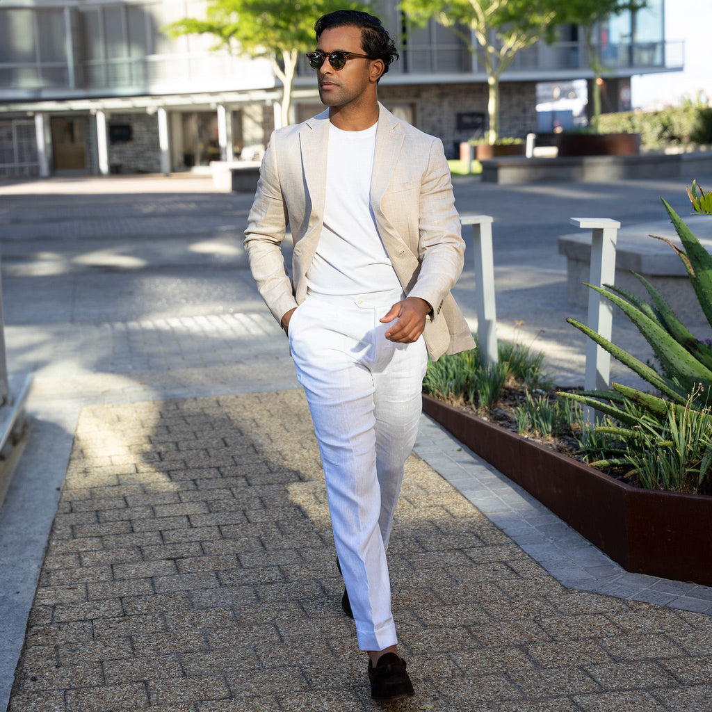 The Lorenzo Linen & Cotton Blazer Sand