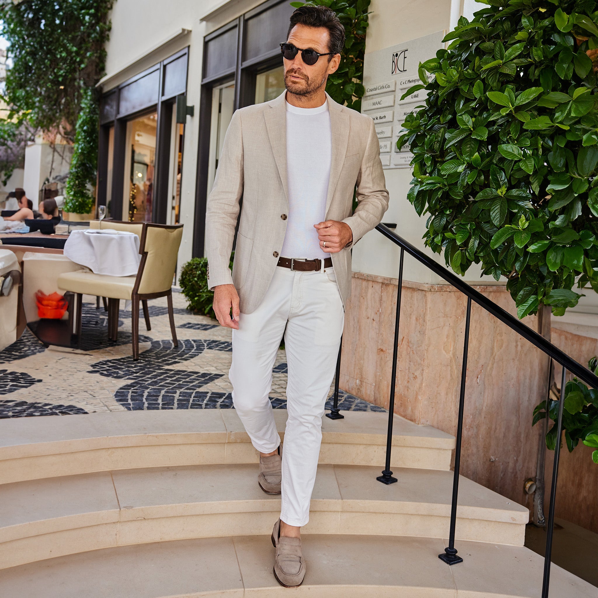 The Lorenzo Linen & Cotton Blazer Sand