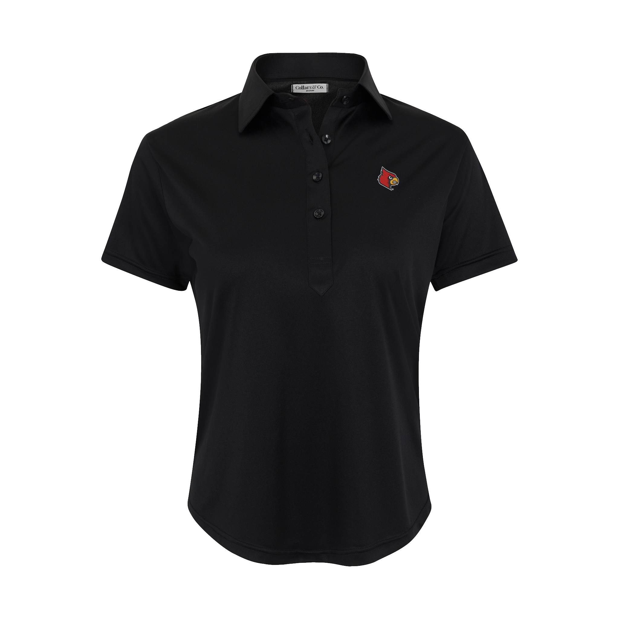 Louisville Women's Cap Sleeve Semi Spread Polo Black