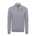 Loyola Chicago Grey Melange Cashmere Touch Australian Merino Quarter Zip Sweater