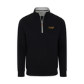 Loyola Chicago Heather Cloud Cotton Quarter Zip Pullover Black with Light Grey Trim