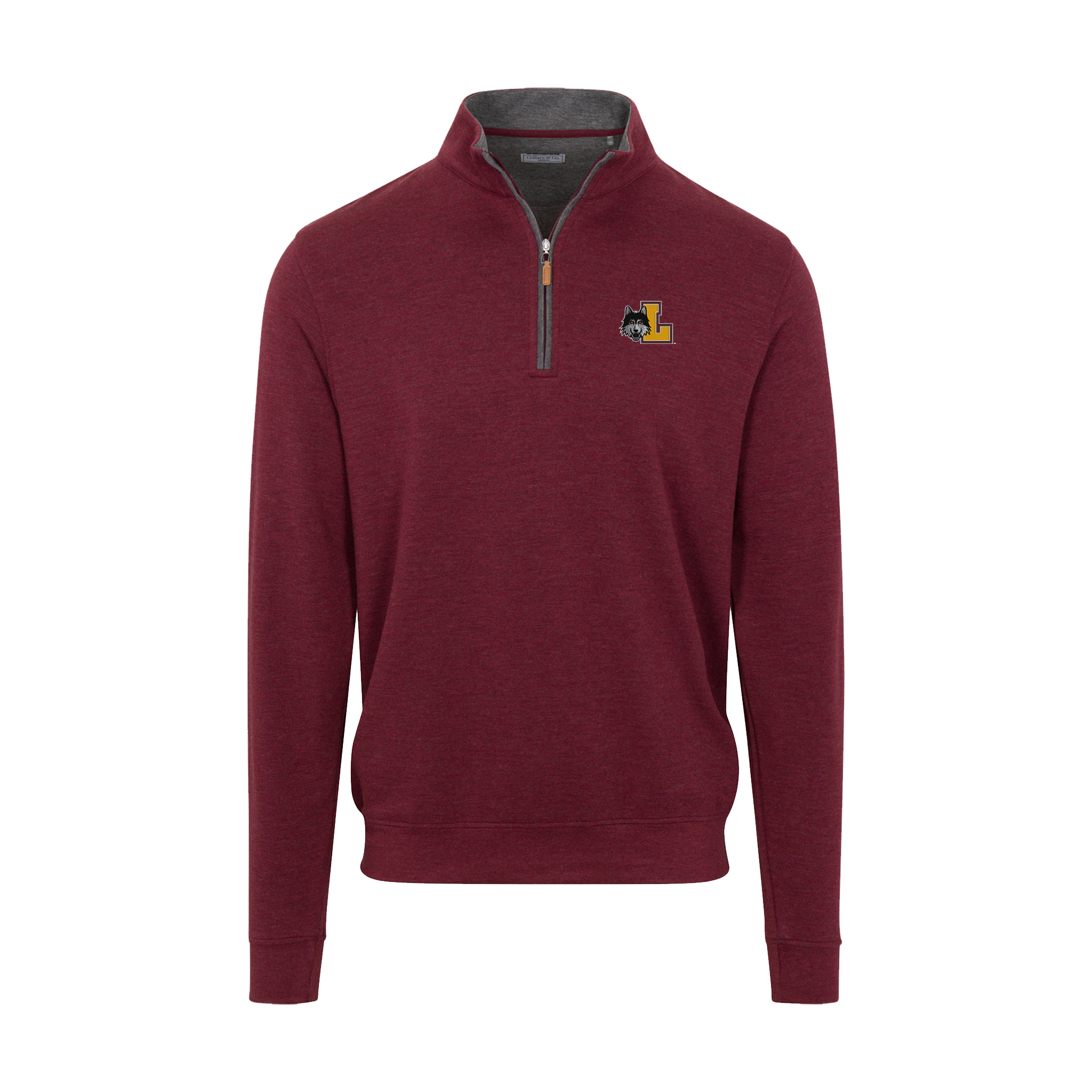 Loyola Chicago Merlot Heather Cloud Cotton Quarter Zip Pullover