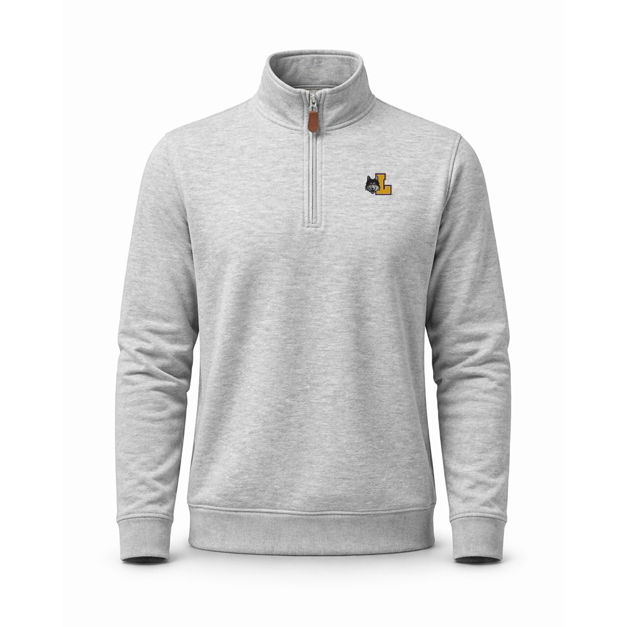 Loyola Chicago Heather Cloud Cotton Quarter Zip Pullover Light Grey