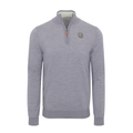 Marquette Grey Melange Cashmere Touch Australian Merino Quarter Zip Sweater