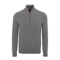 Marquette Grey with Grey Trim Luxury Touch Cotton and Cashmere Quarter Zip Sweater