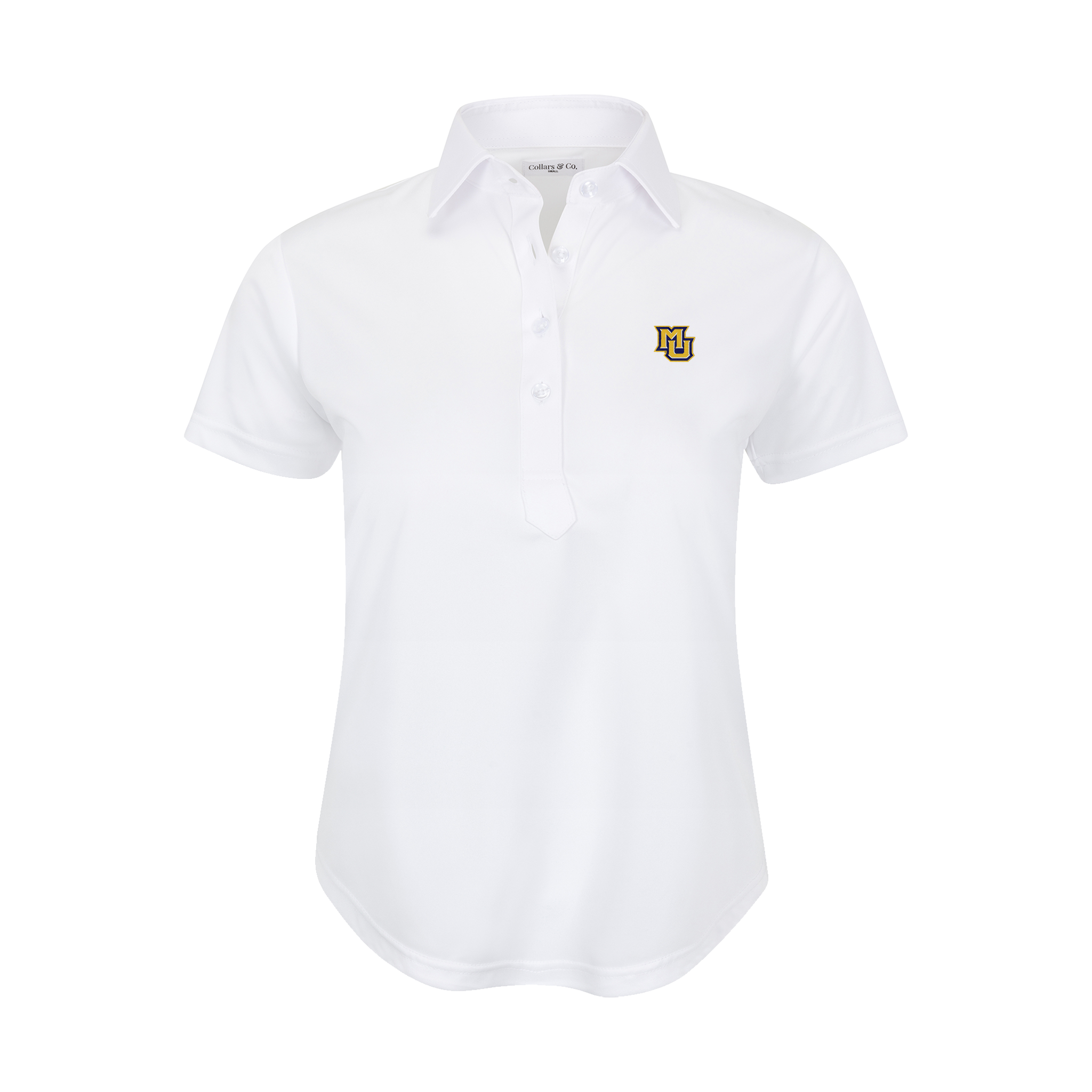 Marquette Women's Cap Sleeve Semi Spread Polo White