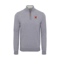 Maryland Grey Melange Cashmere Touch Australian Merino Quarter Zip Sweater