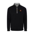 Maryland Heather Cloud Cotton Quarter Zip Pullover Black with Light Grey Trim