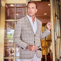 Maverick Travel Blazer Beige Windowpane