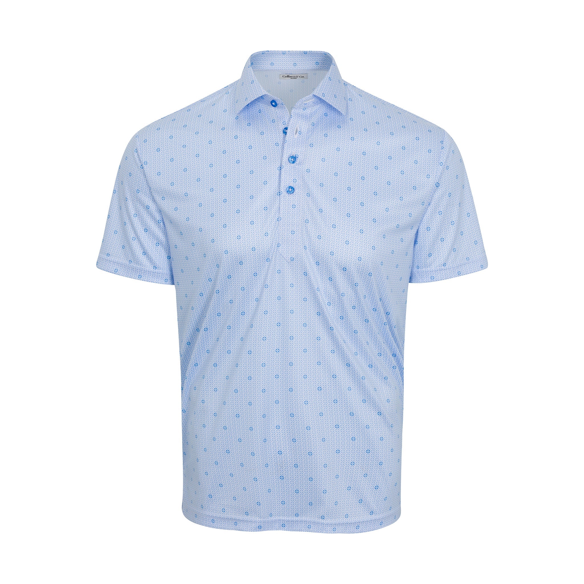 Semi-Spread Collar Polo Medallion Sky Blue