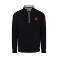 Miami Ohio Heather Cloud Cotton Quarter Zip Pullover Black with Light Grey Trim